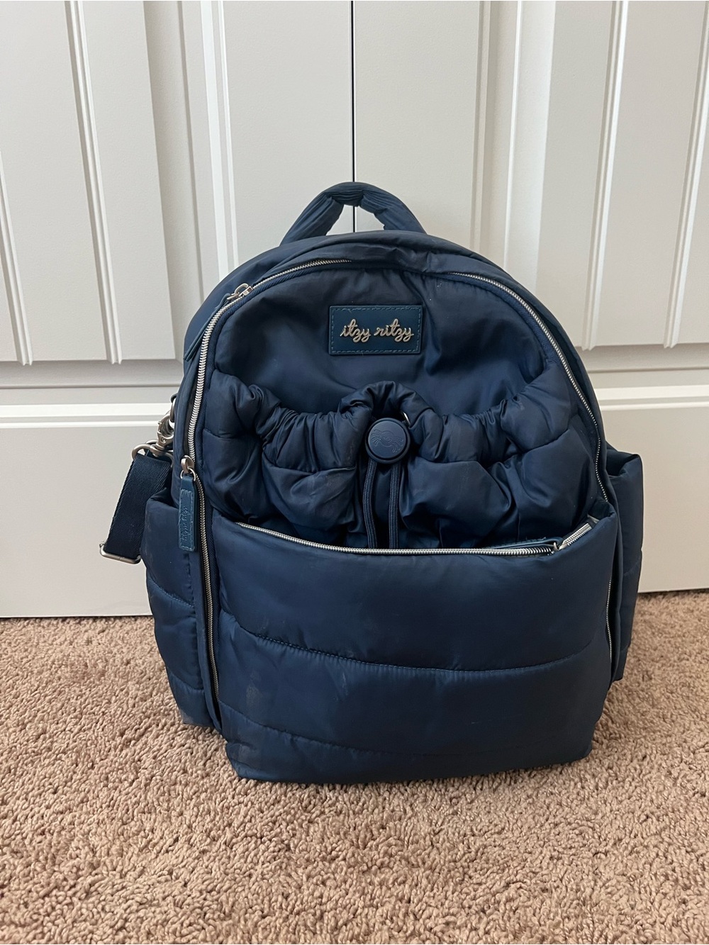 Itzy Ritzy Navy Puffer Diaper Backpack